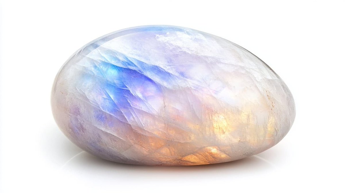 มูนสโตน (Moonstone) – เชื่อมโยงกับพลังจันทราและอารมณ์
มูนสโตนเป็นอัญมณีที่มีพลังจันทรา ซึ่งสัมพันธ์กับราศีกรกฎที่อยู่ภายใต้การดูแลของพระจันทร์ มูนสโตนช่วยส่งเสริมสัญชาตญาณ ความสงบ ความสมดุล และการเข้าใจตนเองในระดับลึก
ชาวกรกฎซึ่งมักรับรู้พลังงานรอบตัวได้ง่าย