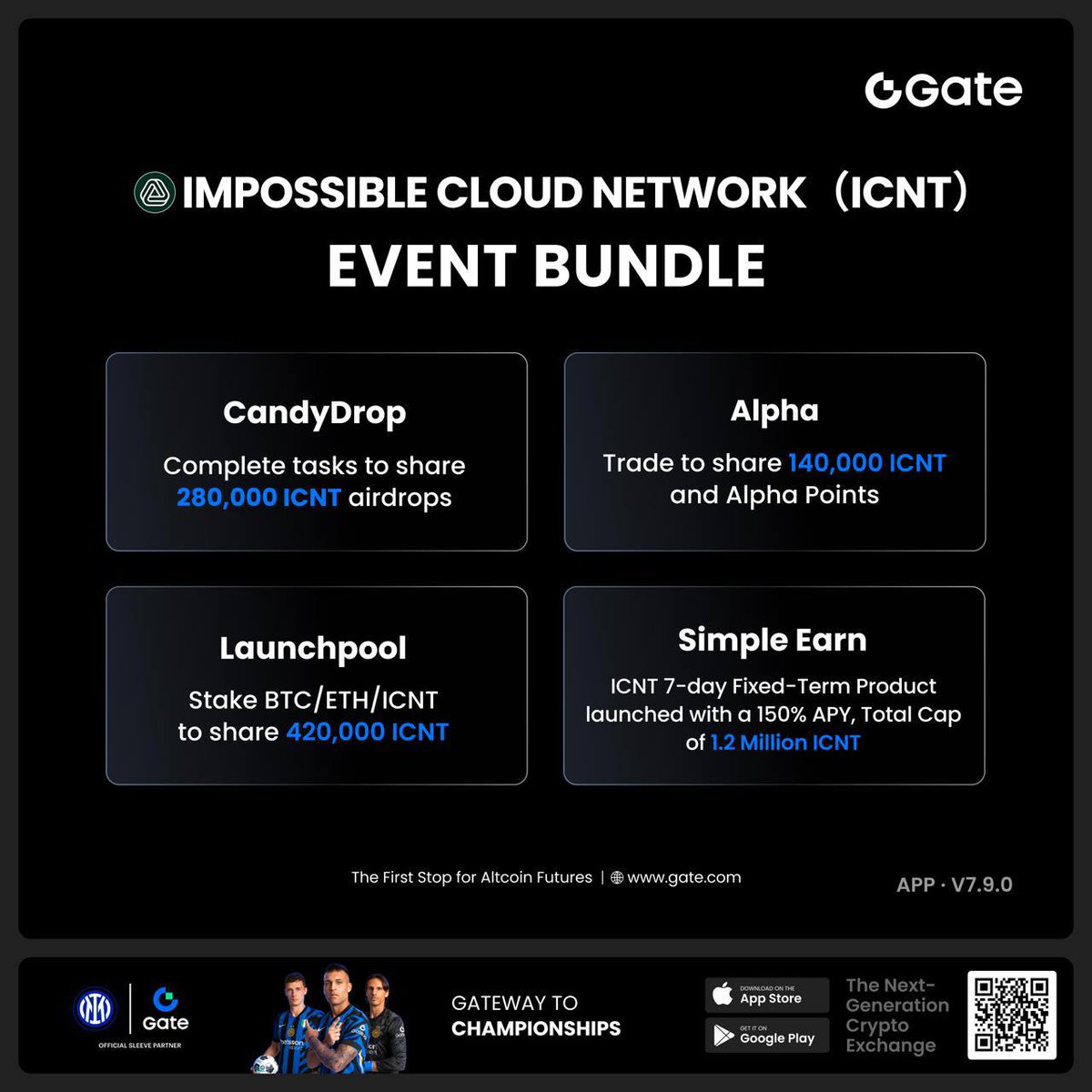 Erichill002's tweet photo. 🚀 #GateListing Alert: Impossible Cloud Network (ICNT) is live! 🎉
Join the ICNT Family Bucket series with four epic events:

🍬 CandyDrop – Share 280K ICNT via spot & futures trades (Jul 3–12)
🔺 Alpha – Trade on Gate Alpha for a slice of 60K ICNT (Jul 3–12)

⛏️ Launchpool – Stake BTC/ETH/ICNT to earn from 420K ICNT, rewards in real time

💰 Yubibao Simple Earn – 7‑day fixed‐term at ~150 % APR, limited pool

Total rewards: 860K ICNT!

Don’t miss out 👉 join & trade now :  https://t.co/zuyy9hOks2

#ICNT #crypto #airdrops
