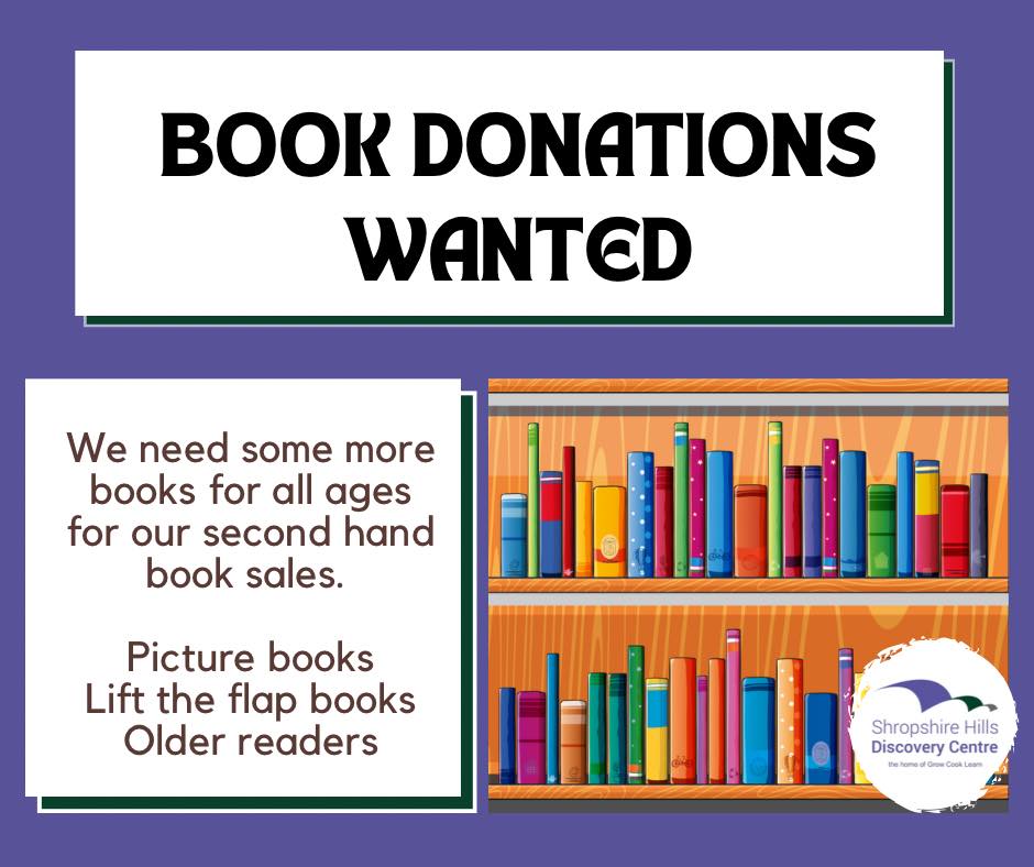 Do you have any children’s books you want to clear out? 
We’d love to have them for our second hand book section
For a small donation to our charity, visitors can choose from a huge range of pre-loved books from fiction, non fiction, kids &amp; adults. 
Always grateful for your help