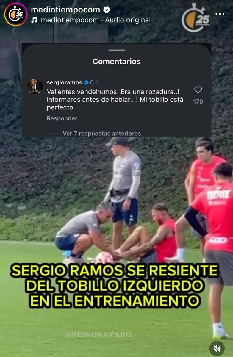 Furia Rayada 1945 (@furiarayada1945) on Twitter photo Sergio Ramos dándole en la dona a <a href="/mediotiempo/">MedioTiempo</a> por su información falsa la cual ya eliminaron, <a href="/mmdeportesmx/">Multimedios Deportes</a> también subió el mismo video. Así de amarillista la prensa.
#rayados Sergio Ramos dándole en la dona a <a href="/mediotiempo/">MedioTiempo</a> por su información falsa la cual ya eliminaron, <a href="/mmdeportesmx/">Multimedios Deportes</a> también subió el mismo video. Así de amarillista la prensa.
#rayados