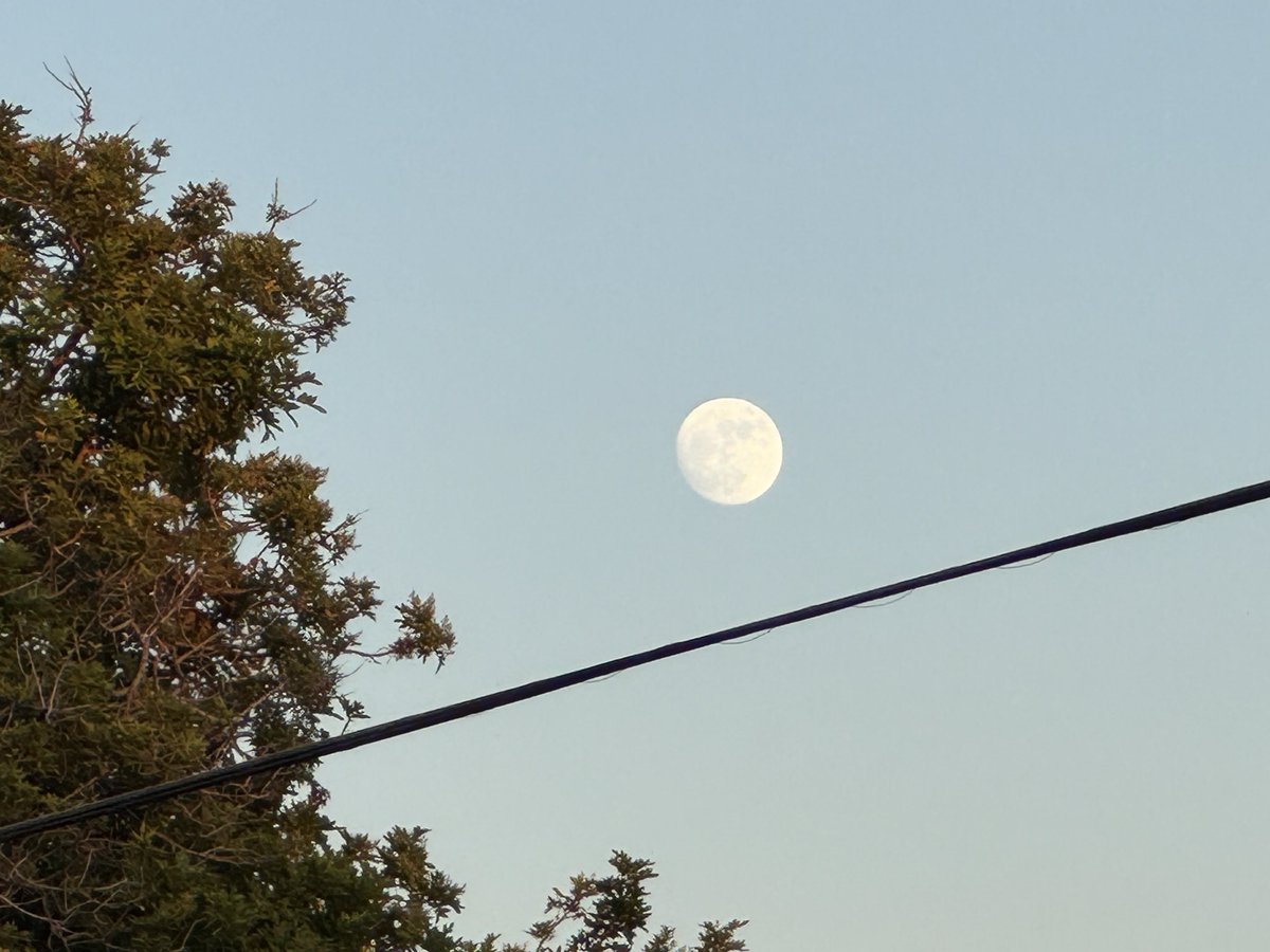 Sunset and then the moon, nice cool evening.
