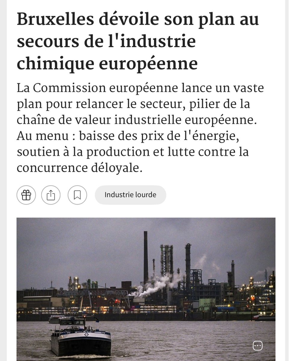 BegonThomas's tweet image. Suite RVP (09/07) 

✅Bruxelles dévoile son plan au secours de l'industrie #chimique européenne  ✔️ lesechos.fr/industrie-serv…

✅Washington veut interdire l’achat de terres #agricoles américaines par des investisseurs chinois ✔️ lefigaro.fr/conjoncture/wa…