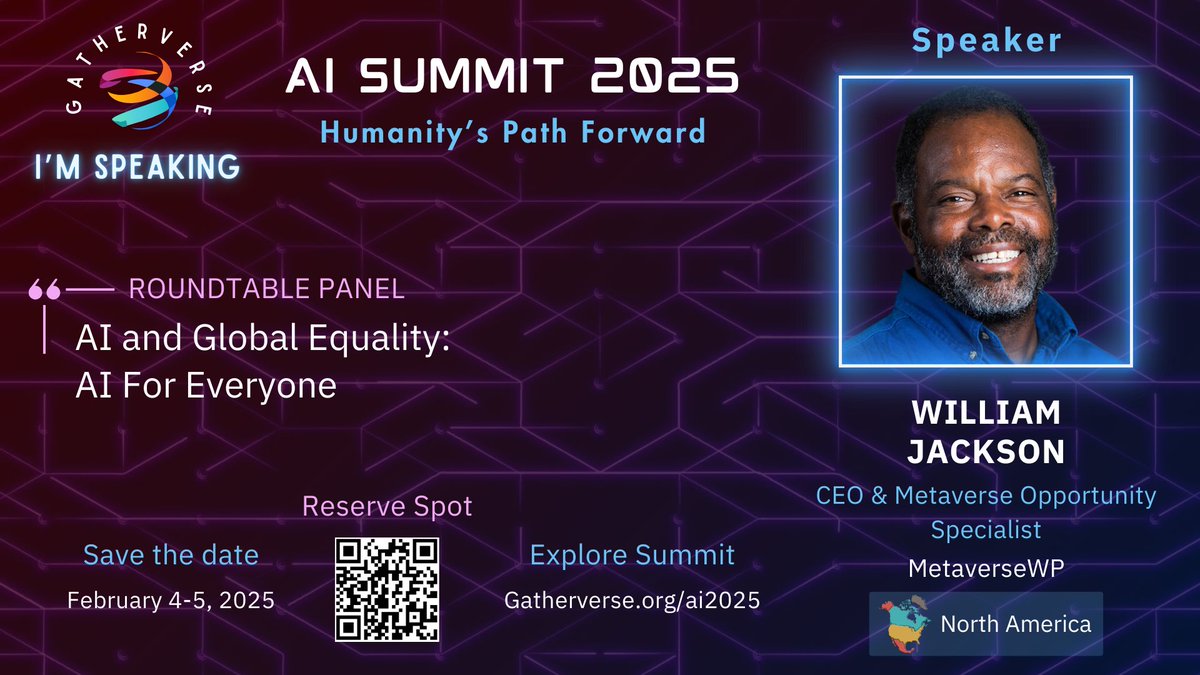 William Jackson, MAT, CEO, Metaverse Opportunities (@wmjackson) on Twitter photo Gatherverse Summits 2025 what amazing summits!!
<a href="/gatherverse/">GatherVerse</a> #gatherverse #myquesttoteach #metaversewp youtu.be/kHgi1WlRgL0?t=…
<a href="/forbesafrica/">Forbes Africa</a> <a href="/_AfricanUnion/">African Union</a> <a href="/UNOAU_/">UN Office to the African Union - UNOAU</a> <a href="/CNNAfrica/">CNN Africa</a> <a href="/BBCAfrica/">BBC News Africa</a> <a href="/GovernmentZA/">South African Government</a> <a href="/AfDB_Group/">African Development Bank Group</a> Gatherverse Summits 2025 what amazing summits!!
<a href="/gatherverse/">GatherVerse</a> #gatherverse #myquesttoteach #metaversewp youtu.be/kHgi1WlRgL0?t=…
<a href="/forbesafrica/">Forbes Africa</a> <a href="/_AfricanUnion/">African Union</a> <a href="/UNOAU_/">UN Office to the African Union - UNOAU</a> <a href="/CNNAfrica/">CNN Africa</a> <a href="/BBCAfrica/">BBC News Africa</a> <a href="/GovernmentZA/">South African Government</a> <a href="/AfDB_Group/">African Development Bank Group</a>