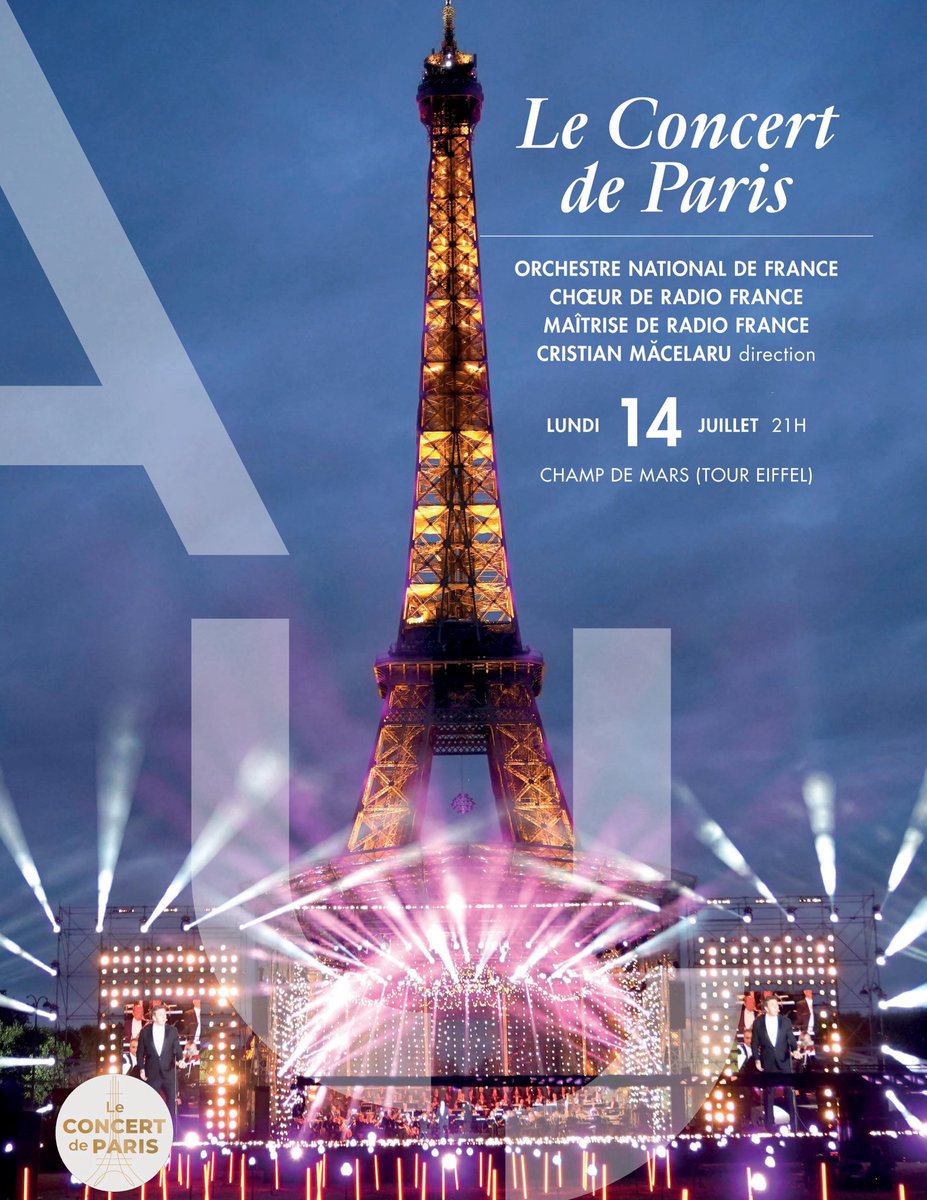 Le Concert de Paris 2025, lundi 14 juillet à 21h sur le Champ de Mars, avec l’Orchestre National de France, la <a href="/MaitriseRF/">Maîtrise RF</a>, le <a href="/ChoeurRF/">Choeur RF</a> et les plus grands solistes sous la direction de <a href="/CristiMacelaru/">Cristian Macelaru</a> 

Diffusion en direct sur @FranceInter et <a href="/FranceTV/">France tv</a> 

maisondelaradioetdelamusique.fr/evenement/conc…