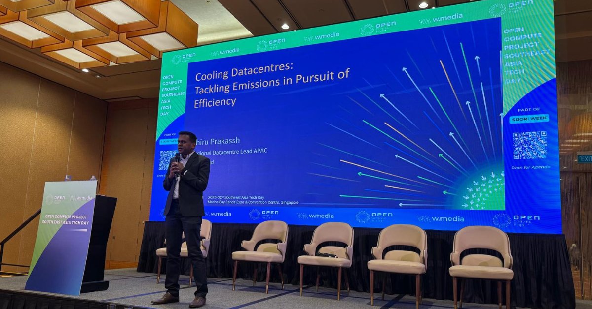 OVHcloud_APAC's tweet image. As digital demands surge, building greener infrastructure is a necessity.
At @OpenComputePrj’s Southeast Asia Tech Day, Thiru Prakassh, Regional Datacentre Lead APAC at @OVHcloud, shared how we have been scaling sustainable datacentres for over 20 years, from pioneering…