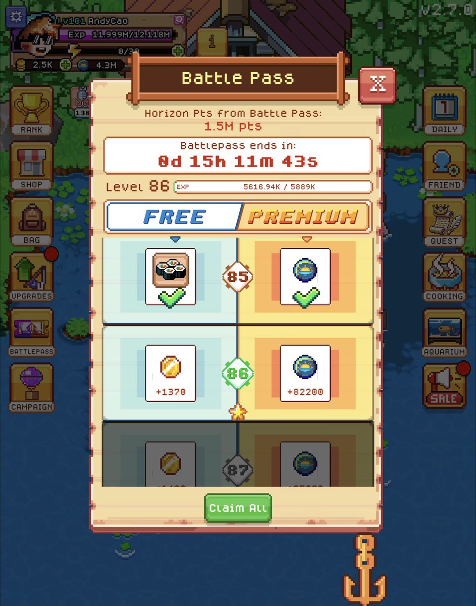 CCA Channels (@cca_channels) on Twitter photo 🎣 <a href="/FishingFrenzyCo/">Fishing Frenzy</a> My Battle Pass is about to EXPIRE in less than 15 hours! ⏳
OG anglers who bought it from day one — how far have you made it? 🐟🔥
I’m currently sitting at Level 86 — grinding hard to secure all the exclusive rewards
📣 Drop your level below ⬇️ Let's see 🎣 <a href="/FishingFrenzyCo/">Fishing Frenzy</a> My Battle Pass is about to EXPIRE in less than 15 hours! ⏳
OG anglers who bought it from day one — how far have you made it? 🐟🔥
I’m currently sitting at Level 86 — grinding hard to secure all the exclusive rewards
📣 Drop your level below ⬇️ Let's see