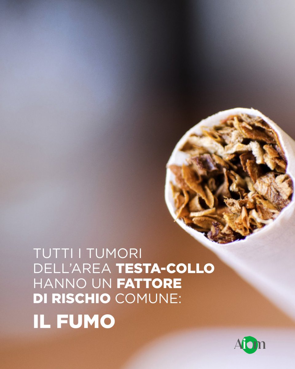 AIOMtweet's tweet image. Laringe, faringe, cavo orale, ghiandole salivari, cavità nasali e paranasali sono le aree in cui possono comparire i #tumori dell’area testa-collo. In tutte queste #neoplasie, il #fumo gioca un ruolo come fattore di rischio.
#giornatamondialedeitumoritestacollo #tumoritestacollo