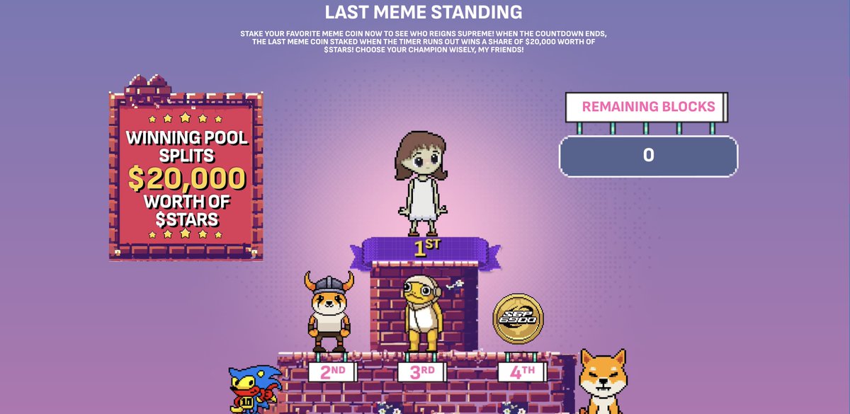 all_stars_coin's tweet image. Last Meme Standing III has come to an end 🚨
And the winner is...
MILADY. 🔥👾
Congratulations to everyone who chose MILADY as their champion. To the runner-ups. There's always next time 😉
cryptoallstars.io