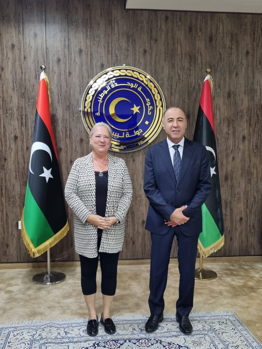 Canada in Libya (@canemblibya) on Twitter photo ركز اجتماع السفيرة سافارد 🇨🇦 مع وزير الخارجية بالإنابة الطاهر البعور على المشاركة الدبلوماسية والسيادة والتعاون الإقليمي. ولا تزال كندا ملتزمة بتعزيز العلاقات الثنائية ودعم مسار ليبيا إلى الأمام. ركز اجتماع السفيرة سافارد 🇨🇦 مع وزير الخارجية بالإنابة الطاهر البعور على المشاركة الدبلوماسية والسيادة والتعاون الإقليمي. ولا تزال كندا ملتزمة بتعزيز العلاقات الثنائية ودعم مسار ليبيا إلى الأمام.