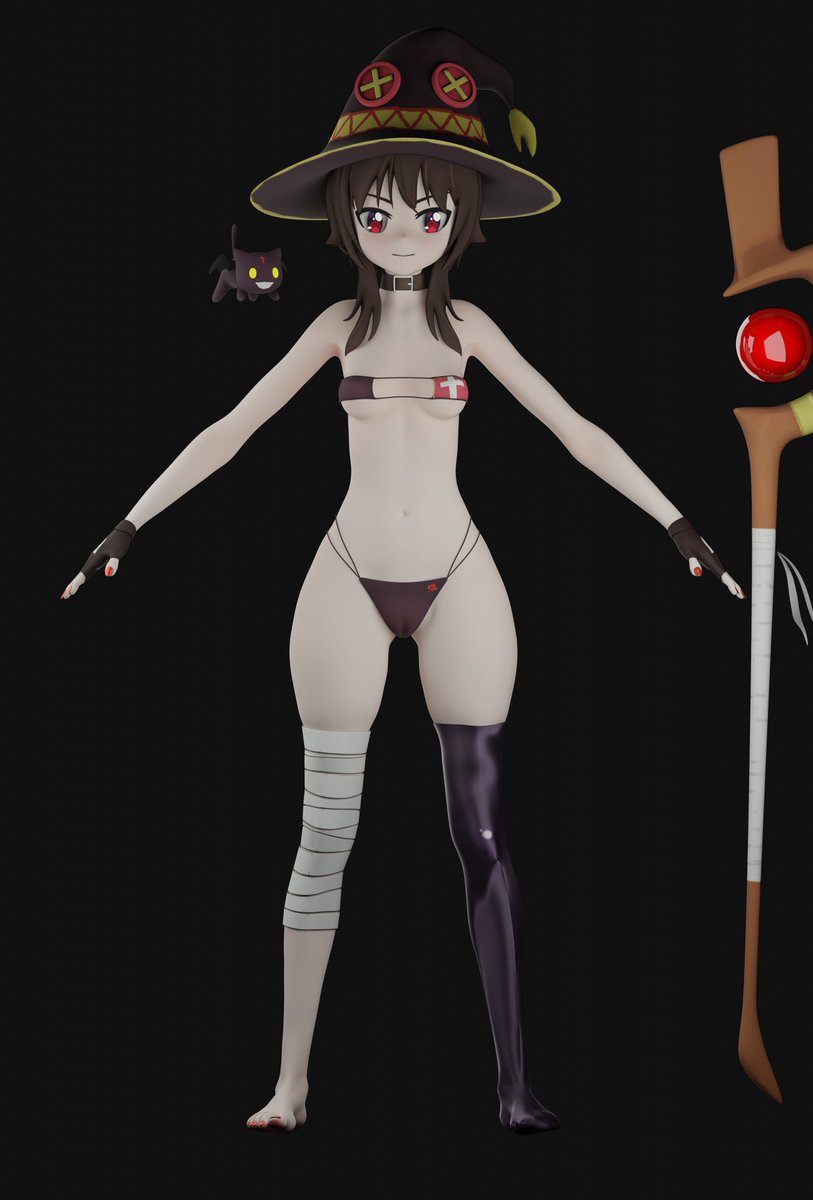 Aequdsama's tweet image. Megumin Model almost ready 🫡
