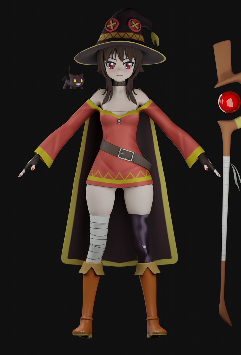 Aequdsama's tweet image. Megumin Model almost ready 🫡