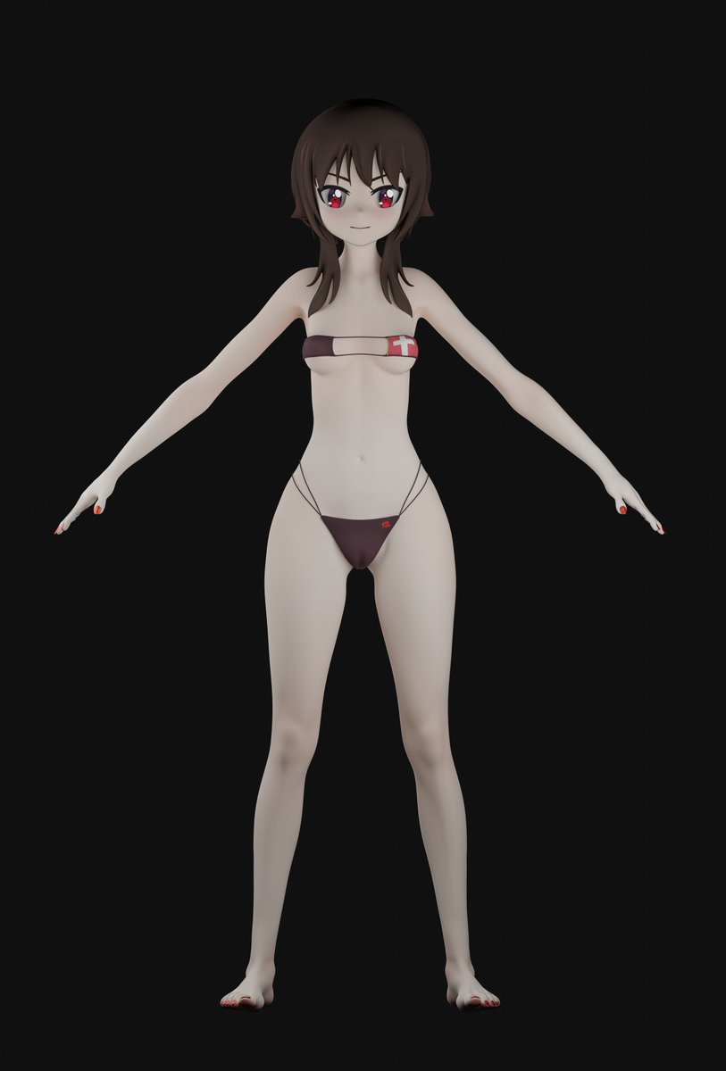 Aequdsama's tweet image. Megumin Model almost ready 🫡
