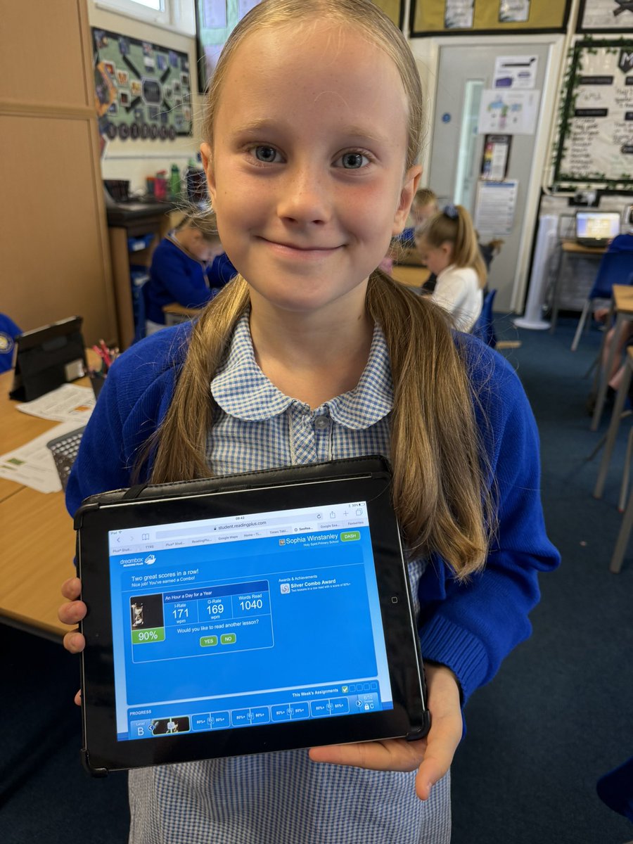 HolySpiritWA9's tweet photo. Congratulations to our #Year3 Reading Plus superstar! They have all achieved a silver/bronze combo😁🌟 @ReadingPlus @ReadSolutionsUK #ReadingPlus https://t.co/0bf2fOlpxk