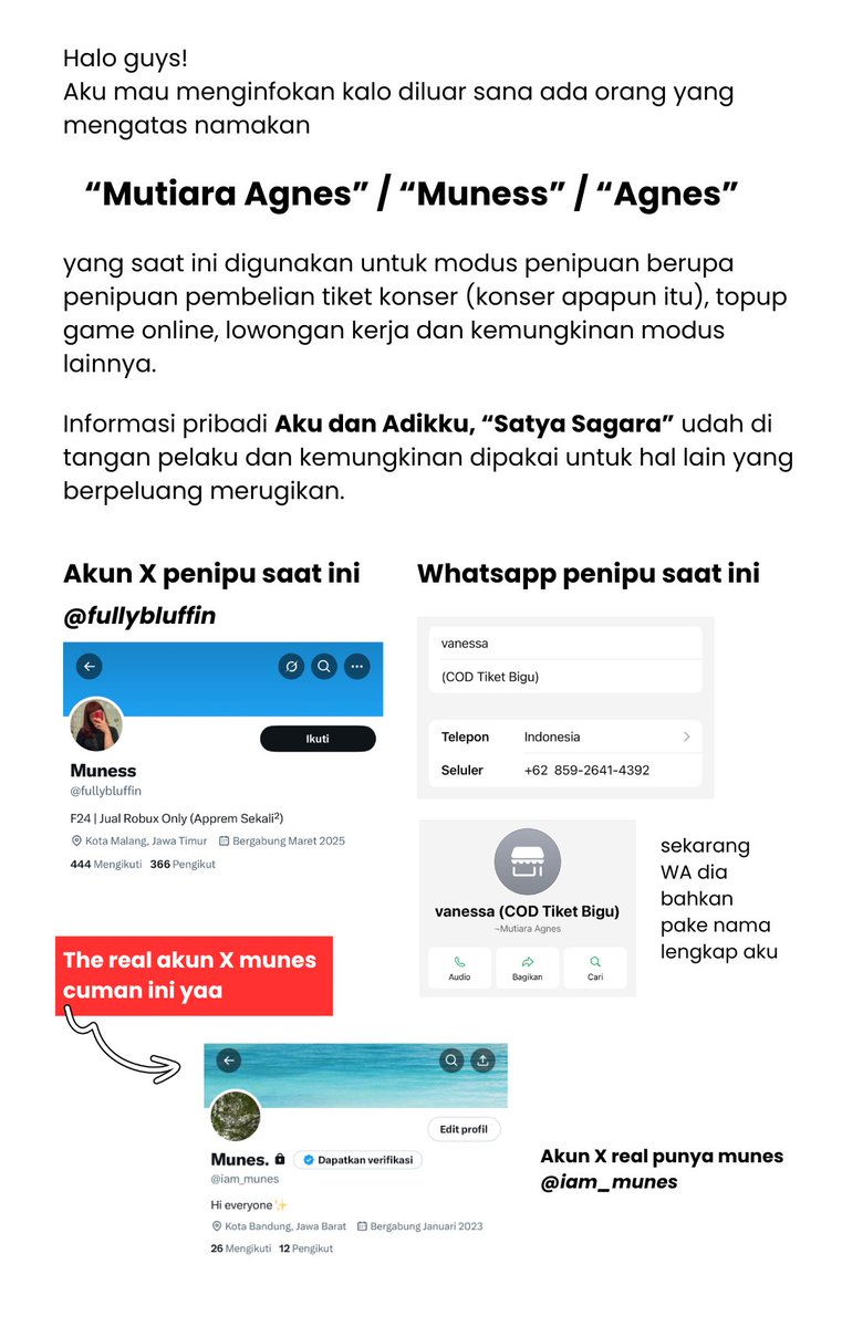 iam_munes's tweet photo. PENIPU, PENCURI DATA, MALINGGGG

Guys kalian hati hati sama akun ini @demonicang3l11. Dulu namanya @/fullybluffin tp terus gonta ganti usn dan identitas. Data gue kemarin dicuri sama dia dan di salah gunakan buat nipu orang! udh banyak korbannya, TOLONG DIPERCEPAT! @CCICPolri https://t.co/0yRuv3giZ3