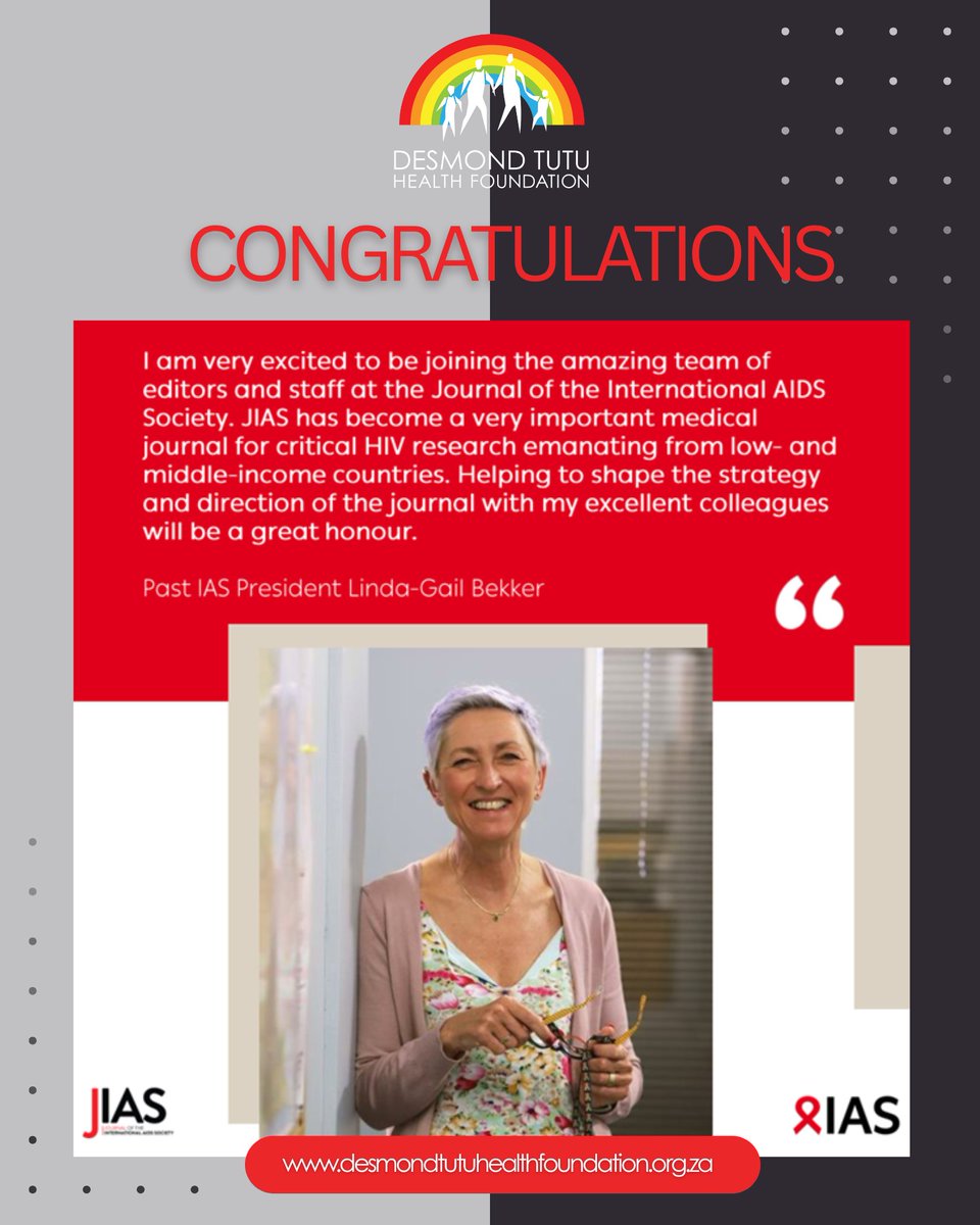 DTHF_SA's tweet image. Congratulations to @DTHF_SA's CEO Professor @LindaGailBekker who will be joining the Journal of the @iasociety as a new co-Editor-in-Chief.
#coeditor #journal #IASjournal #congratulations #leadership #inspiration