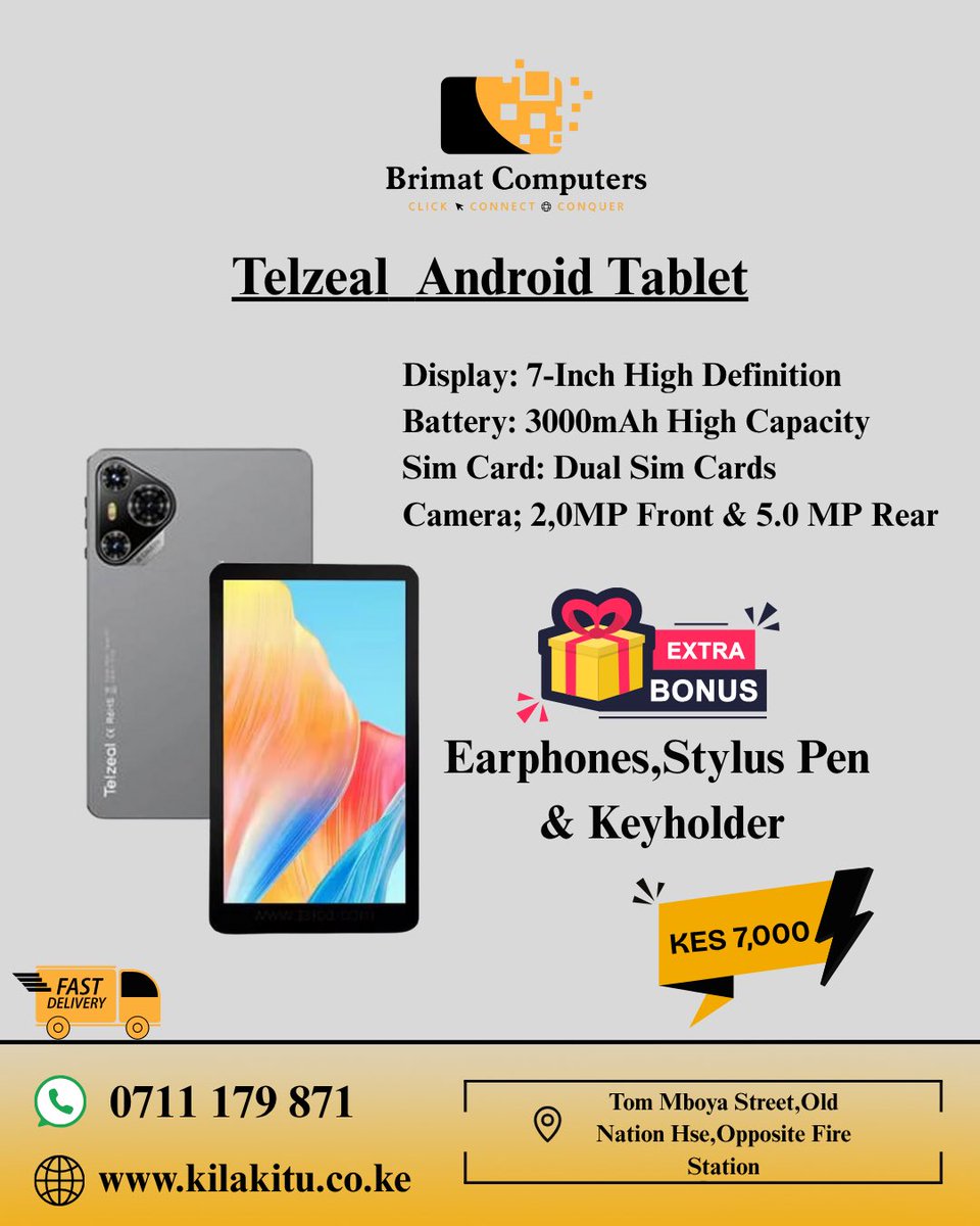 Tablets now available 

📱Call/WhatsApp 0711 179 871

📱Shop Online kilakitu.co.ke

📍Old Nation Hse,Opp. fire station Nairobi

#kenya #WeAreAllKenyans #WeAreAllKikuyus
