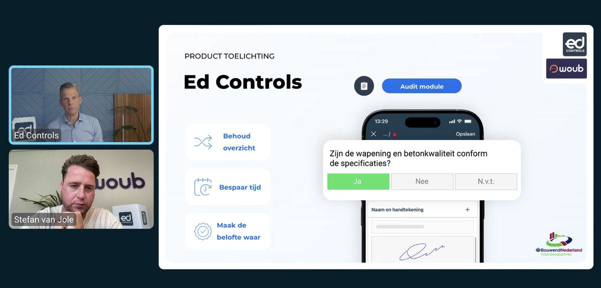 Ed_Controls's tweet image. 🔗 Ed Controls x Woub, dank voor jullie deelname!
Vanochtend gaven Johan en Stefan samen een inspirerend webinar over de koppeling tussen onze applicaties. Bedankt aan alle deelnemers voor jullie tijd en betrokkenheid! 👷‍♀️👷‍♂️

#EdControls #WOUB #Webinar #Samenwerken