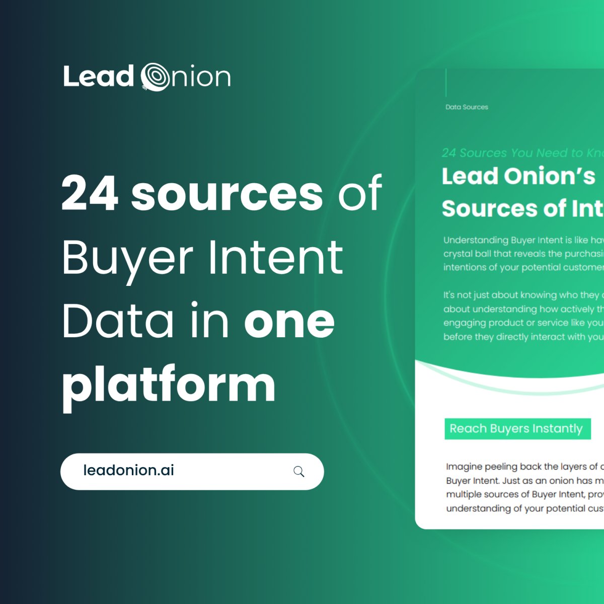 LeadOnion's tweet image. ✨ Where does Lead Onion get its intent superpowers?

Not 1 source. 24.

🔹 Account-level
🔹 Person-based
🔹 Website signals

That’s full-spectrum intent - so you chase leads worth closing.

📊 See all the sources: d36.co/1bWj9

#BuyerIntent #B2BSales #SalesSignals