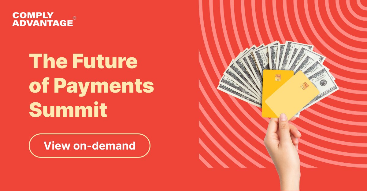 ComplyAdvantage's tweet image. ICYMI, we held our very first half-day event: The Future of Payments Summit.
With four sessions and ten expert speakers, attendees left armed with practical strategies to up-level their compliance programs. 💪
All sessions are now available on demand: okt.to/l0KuUY