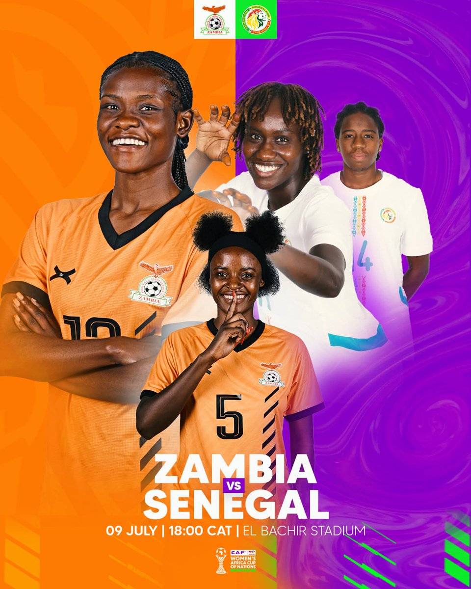 IT'S MATCHDAY! K/O at 18h00CAT, live on <a href="/MYZNBC/">MY ZNBC</a> TV 1, <a href="/diamondtvzambia/">Diamond Media</a> and <a href="/SSFootball/">SuperSport Football ⚽️</a>!
  #WeAreCopperQueens | #TotalEnergiesWAFCON2024 #ZAMSEN