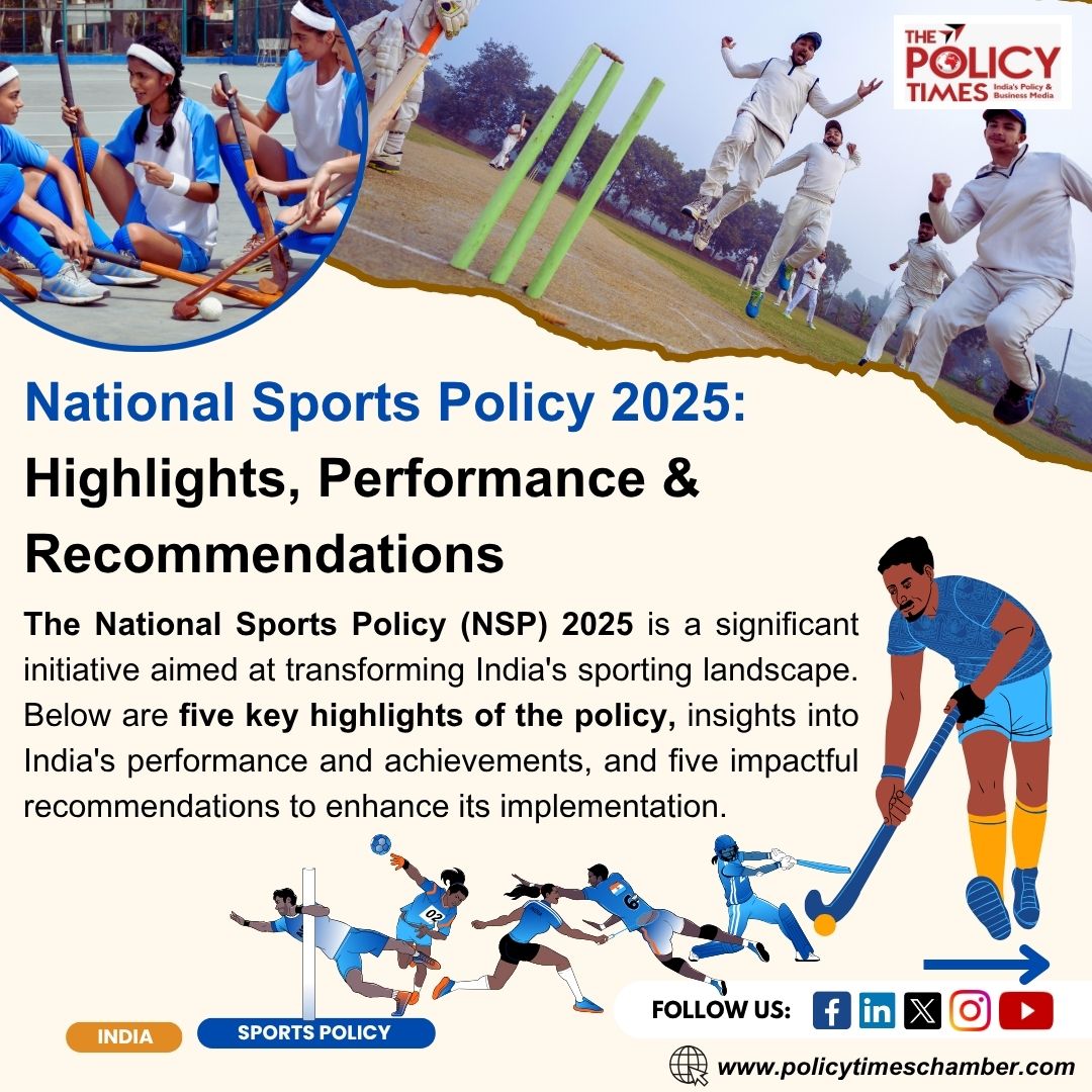 thepolicytimes's tweet image. India&apos;s sports journey is hitting new highs!

Why is the National Sports Policy 2025 a game-changer for India?

Check out the key highlights, our incredible achievements, and vital recommendations for an even brighter future!

#NationalSportsPolicy2025 #KheloIndiaKhelo