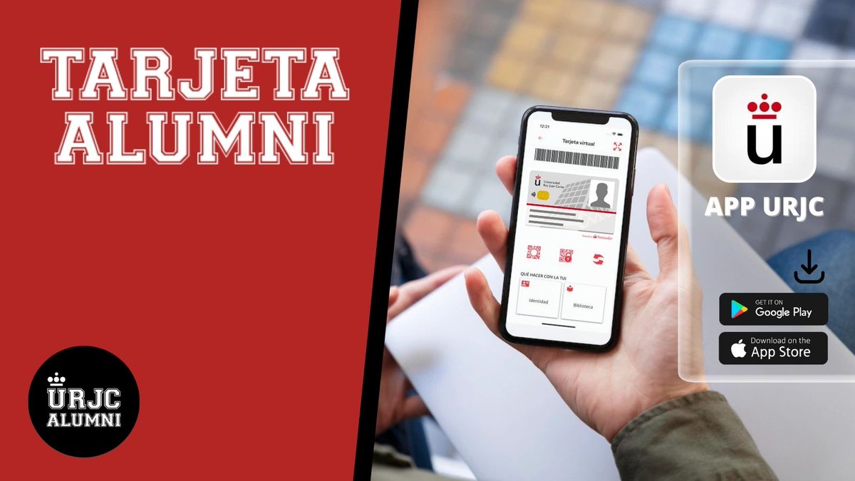 Lleva tu Tarjeta Alumni URJC siempre contigo. Descarga la aplicación URJC en tu móvil y disfruta las ventajas Alumni. f.mtr.cool/urxttgkfvr

#SoyAlumniURJC #AlumniURJC
