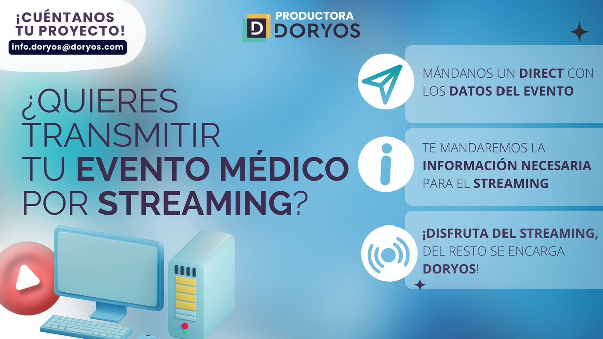 ¿Preparas un evento médico y quieres que llegue a más gente? Retransmítelo en streaming con nuestra ayuda doryos.com/productora_dor…