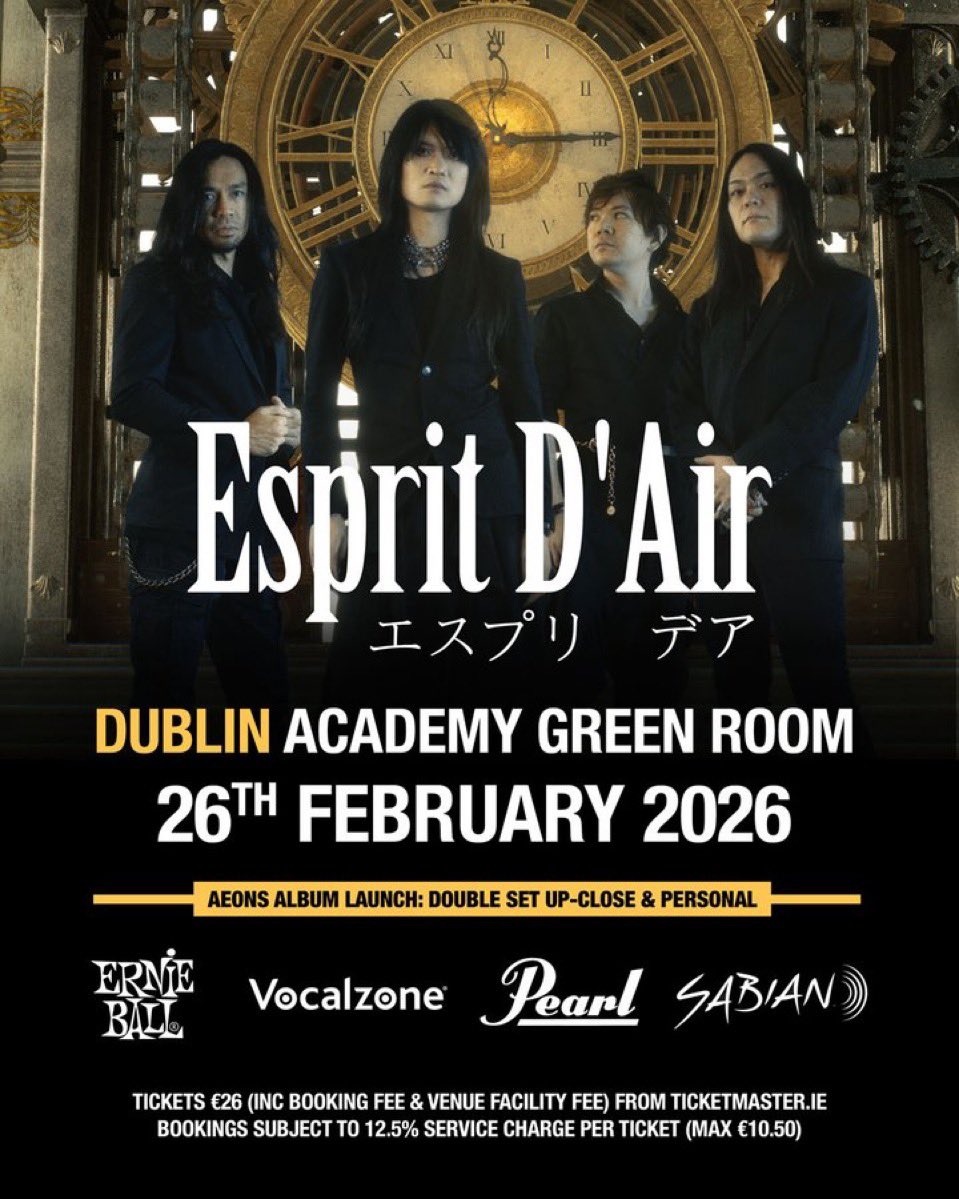 The Academy Dublin (@academydublin) on Twitter photo NEW SHOW // JUST ANNOUNCED ⚡️Japanese electronic rock act Esprit D’Air brings their high-energy live show to The Academy,on the 26th February 2026.
🎟️ Tickets on sale Friday at 10am via <a href="/TicketmasterIre/">Ticketmaster Ireland</a> NEW SHOW // JUST ANNOUNCED ⚡️Japanese electronic rock act Esprit D’Air brings their high-energy live show to The Academy,on the 26th February 2026.
🎟️ Tickets on sale Friday at 10am via <a href="/TicketmasterIre/">Ticketmaster Ireland</a>