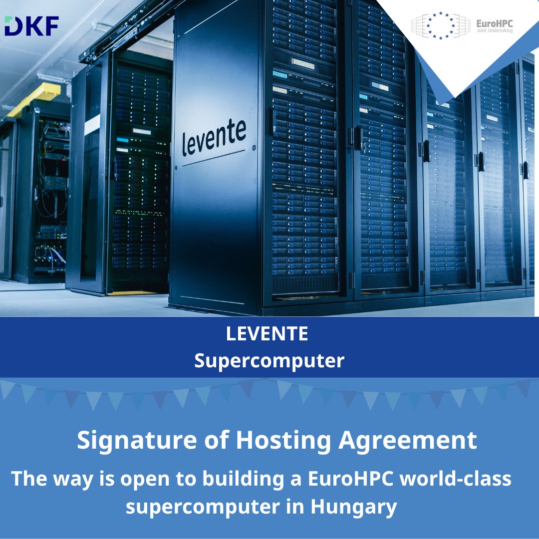 EuroHPC_JU's tweet image. 🎉@EuroHPC_JU signed hosting agreement for the LEVENTE #supercomputer 👏to be hosted by K-DÜSZ in Budapest, #Hungary. A major step to expand Europe’s #HPC capacity and support #research, #AI, and #innovation! 🖥️ ⚡
🔗eurohpc-ju.europa.eu/way-open-build…
#EuroHPC #DigitalEurope #HPC #AI
