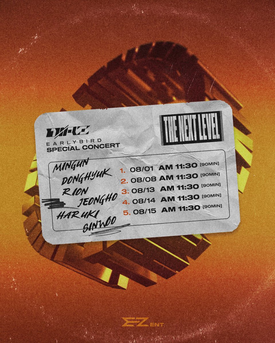 ／
情報解禁🔥スペシャルコンサート開催決定‼
＼

#DIAZ Live in Tokyo 2nd Season
“THE NEXT LEVEL”SPECIAL CONCERT

🎪#新大久保 K-Stage O!
🗓 2025/8/1、8/8、8/13～8/15
✍️SP特典会
🔰初回無料🆓ハイタッチ付👏
🌟ポイント制度🈶

🎫チケット
先着7/9(水)18:00~
t.livepocket.jp/t/diaz_sp