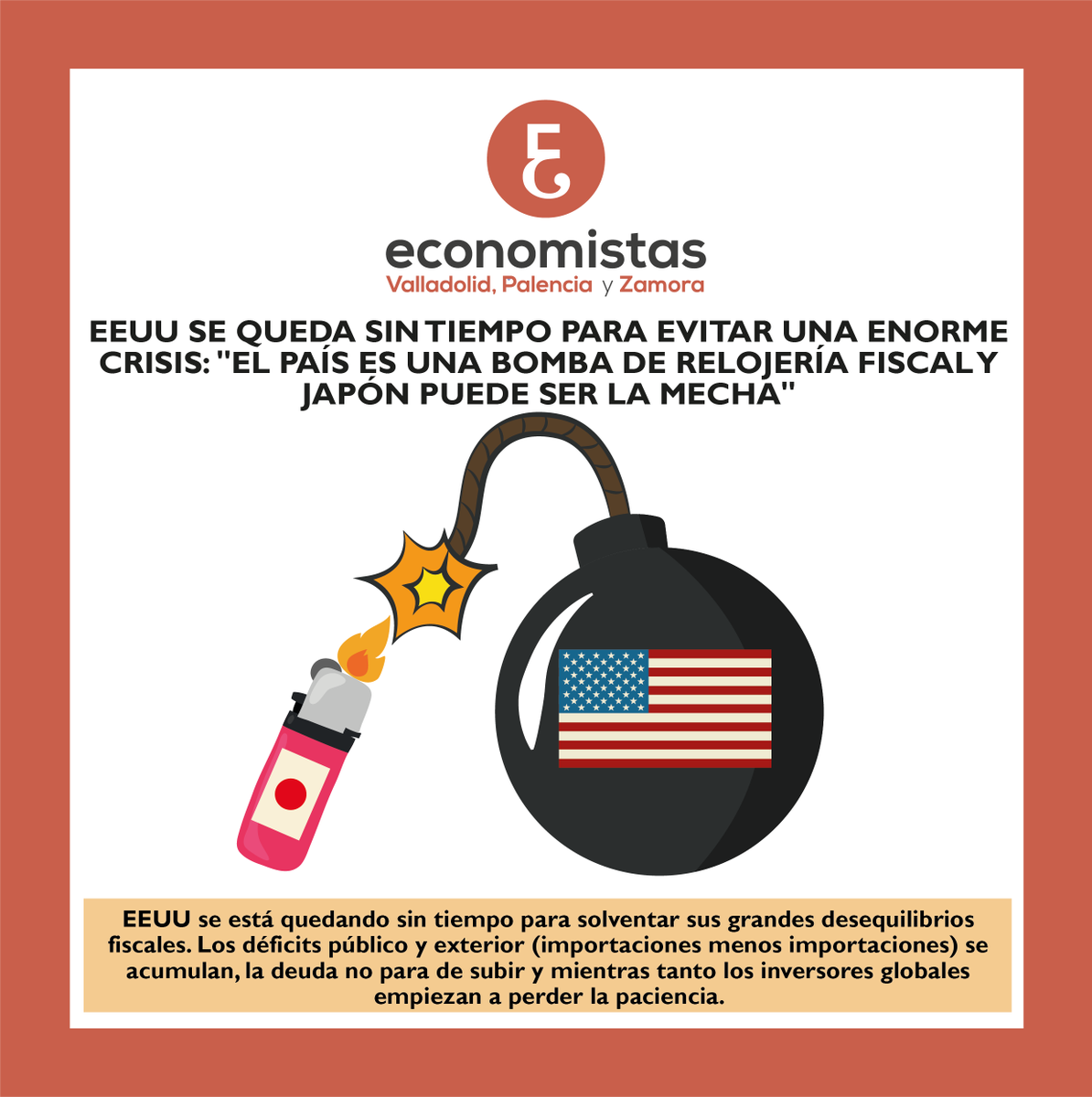 "EEUU se queda sin tiempo para evitar una enorme crisis: "El país es una bomba de relojería fiscal y Japón puede ser la mecha"

<a href="/elEconomistaes/">elEconomista.es</a>  👉 shorturl.at/7PX5d

#ECOnomistaVAlor