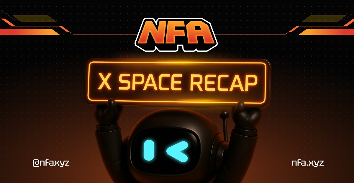 nfa (@nfaxyz) on Twitter photo 🎙️ Episode 1: The Dawn of NFAs🎙️
Yesterday, we were joined by <a href="/ladyxtel/">Christel Buchanan</a>, founder of <a href="/chatandbuild/">ChatAndBuild</a>, and <a href="/jpthor/">JP</a>, founder of <a href="/THORChain/">THORChain</a>, for our first X space!
Here’s what was discussed 👇
→ What Are NFAs?
→ NFTs to NFAs
→ The Future of Digital Identity
Let’s dive in 🧵 🎙️ Episode 1: The Dawn of NFAs🎙️
Yesterday, we were joined by <a href="/ladyxtel/">Christel Buchanan</a>, founder of <a href="/chatandbuild/">ChatAndBuild</a>, and <a href="/jpthor/">JP</a>, founder of <a href="/THORChain/">THORChain</a>, for our first X space!
Here’s what was discussed 👇
→ What Are NFAs?
→ NFTs to NFAs
→ The Future of Digital Identity
Let’s dive in 🧵