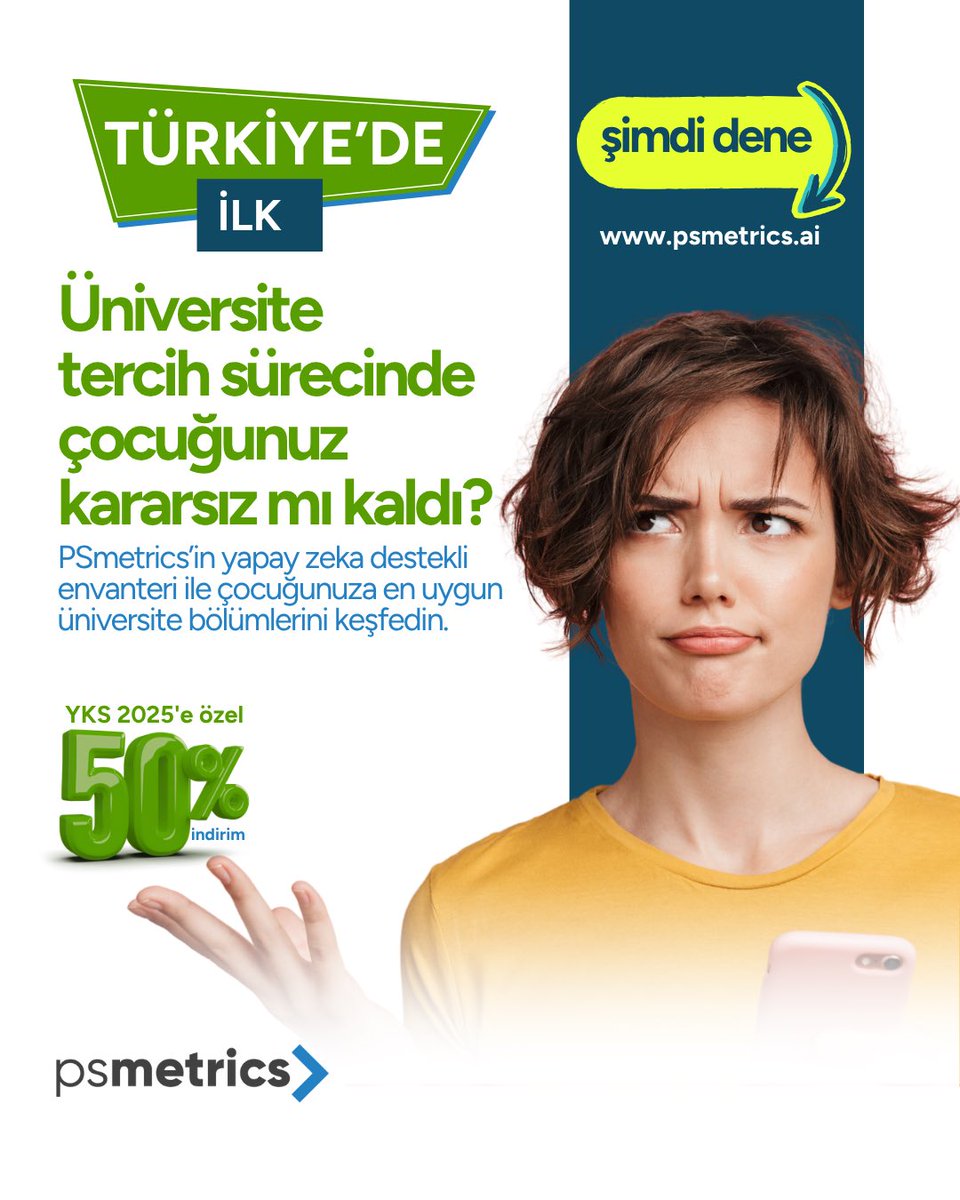 Üniversite tercih sürecinde çocuğunuz kararsız mı kaldı? 😟 PSmetrics ile bu stresi birlikte aşın! 🚀

Çocuğunuzun geleceğini şekillendirirken PSmetrics'in yapay zeka destekli envanterini kullanın.