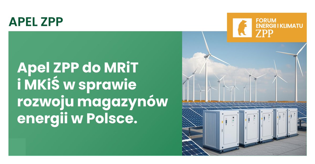 📣 Apel ZPP do MRiT i MKiŚ w sprawie rozwoju magazynów energii w Polsce

Związek Przedsiębiorców i Pracodawców <a href="/ZPPnetpl/">ZPP</a>, wspólnie z organizacjami branżowymi sektora odnawialnych źródeł energii, skierował dziś oficjalny apel do Ministra Rozwoju i Technologii oraz Minister Klimatu