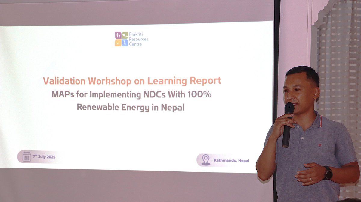prcnepal's tweet image. 🌱On July 7, 2025, @prcnepal successfully hosted the &apos;Validation Workshop on the Learning Report: MAPs for Implementing NDCs with 100% Renewable Energy in Nepal&apos; that brought together the MAP platform to reflect on learnings and next steps for Nepal’s renewable energy journey.