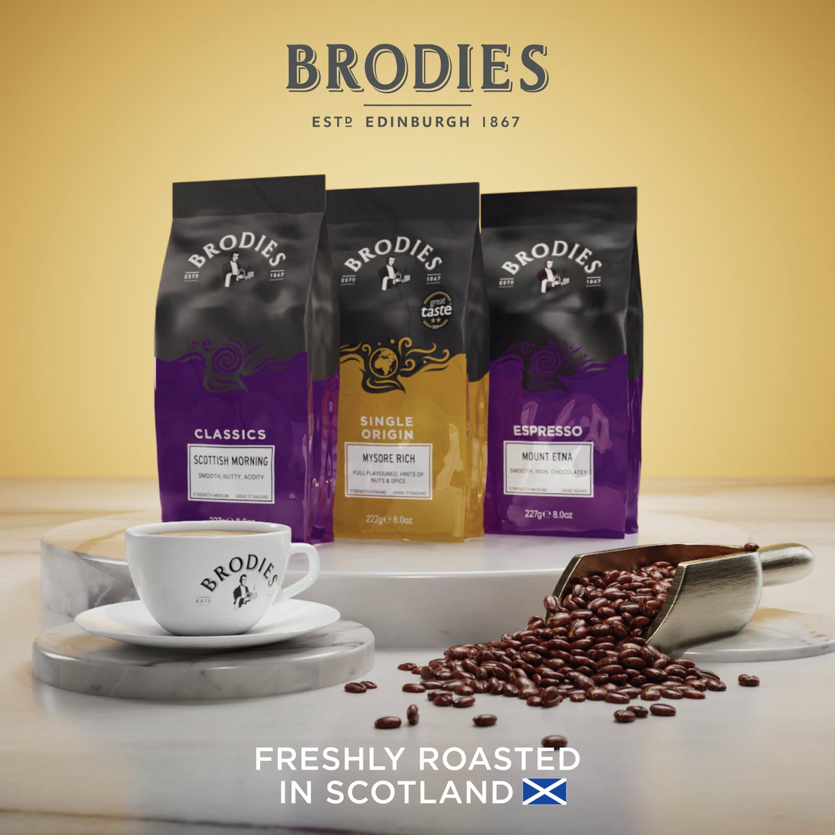 We are proud to have launched Brodies range of artisan coffees in stores near you!

Savour fresh, small-batch coffee, proudly made in Scotland. Next time you're out shopping, look for us on shelf and bring home a true taste of Scotland.☕🏴󠁧󠁢󠁳󠁣󠁴󠁿

#coffee #artisancoffee