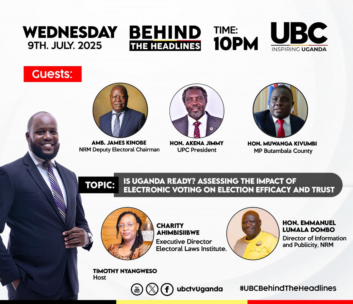 Uganda Peoples Congress Official (@upcsecretariat) on Twitter photo Tonight, tune in to <a href="/ubctvuganda/">UBC UGANDA</a> at 10 p.m. and catch up with UPC President Hon. <a href="/AkenaJimmyMP/">akenajamesja</a> and other panelists on BEHIND THE HEADLINES Tonight, tune in to <a href="/ubctvuganda/">UBC UGANDA</a> at 10 p.m. and catch up with UPC President Hon. <a href="/AkenaJimmyMP/">akenajamesja</a> and other panelists on BEHIND THE HEADLINES