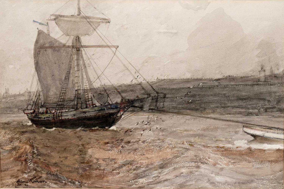 robertneuk's tweet image. Coming to auction, a good example of his watercolour techniques by George Horton (1859-1950) and titled "Towing in the Narrows, Tynemouth".
Signed and titled to the mount.
33 x 50cm.
Image courtesy of Anderson and Garland