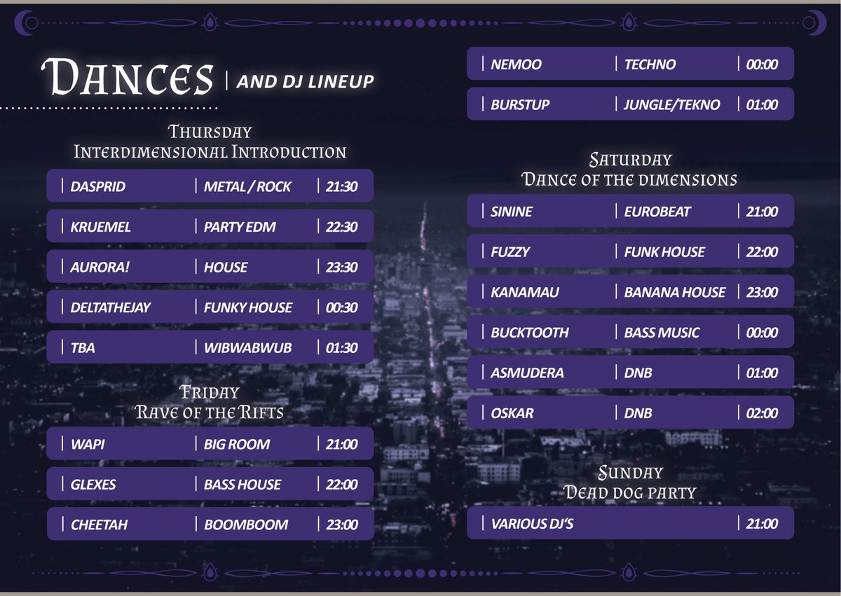 Get ready to dance your tails off—our DJ lineup is spinning all weekend long with beats that’ll make your paws move! Check the full schedule and don’t miss your favorite critters on the decks! 🎧🐾