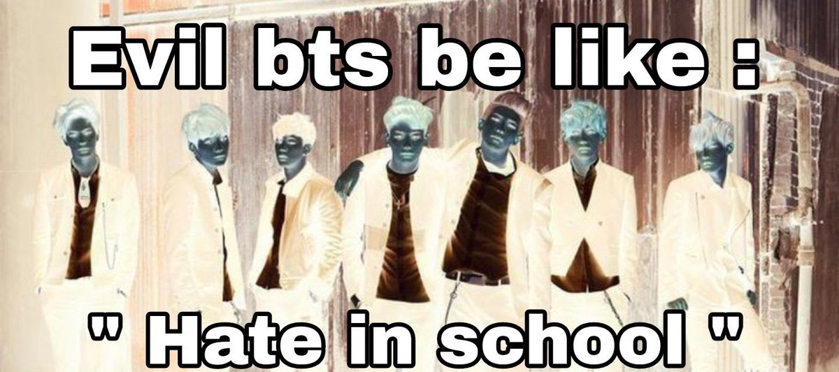 ashbangtaning's tweet photo. did the iconic “evil bts be like” trend https://t.co/eUVpAzFaNA