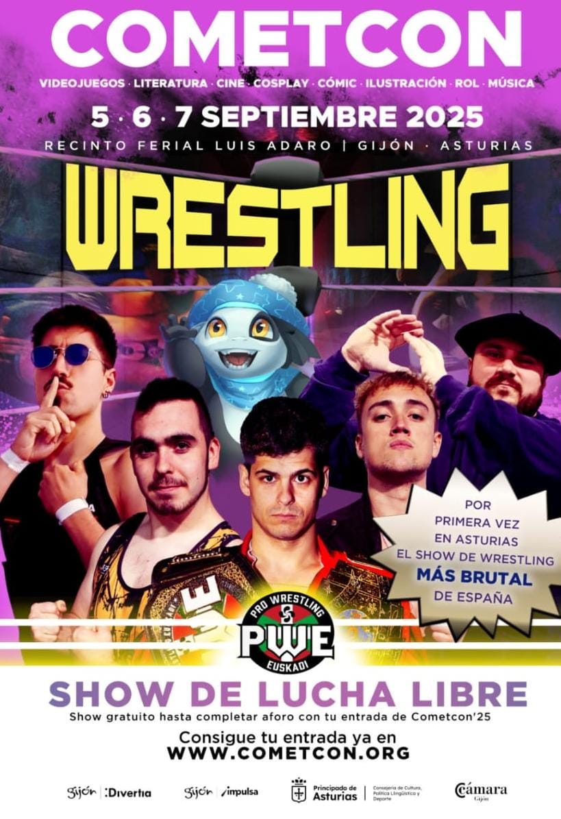 Nos vemos en la <a href="/CometConES/">CometCon Asturias</a>, de la mano <a href="/PWEeuskadi/">Pro Wrestling Euskadi</a> un show de Wrestling volverá a realizarse en Asturias por primera vez en 50 años.