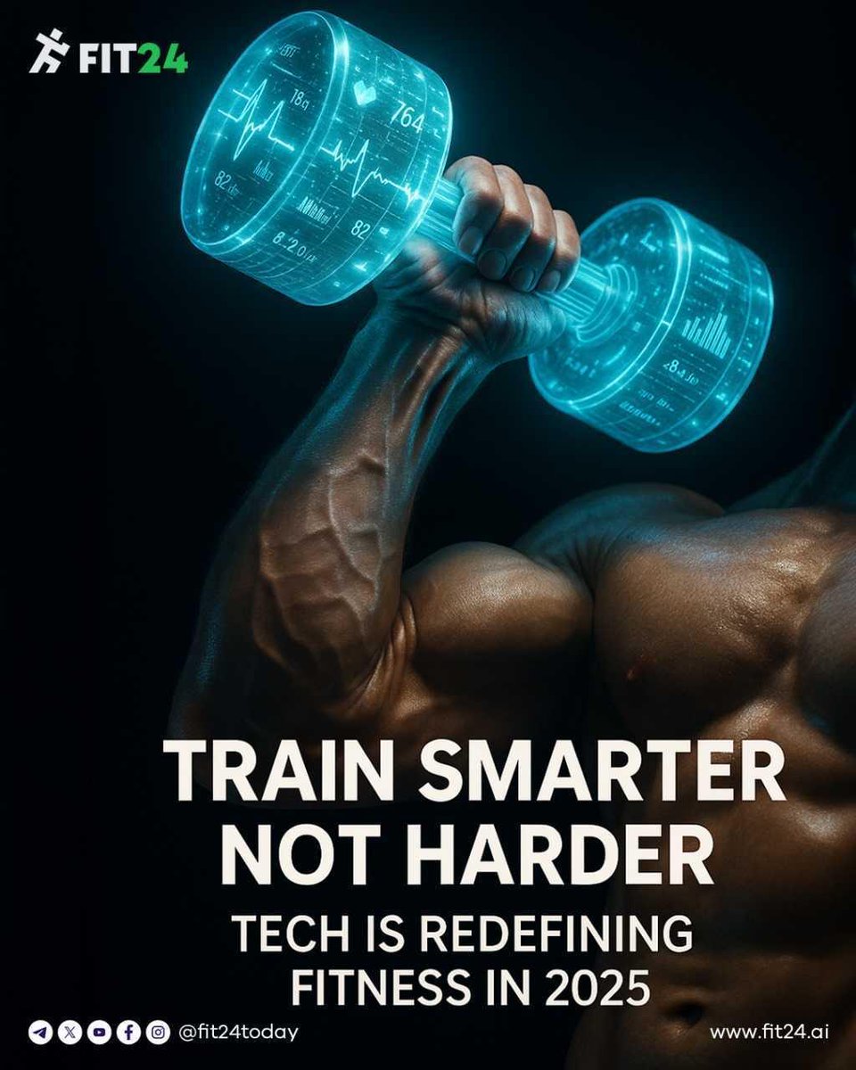 Fit24today's tweet image. Fitness in 2025 is smart.

Wearables top the global trends—turning data into your personal trainer.
Track smarter, train better, and win with precision.

#FitTech2025 #TrackToTransform #SmarterTraining #FutureIsFit