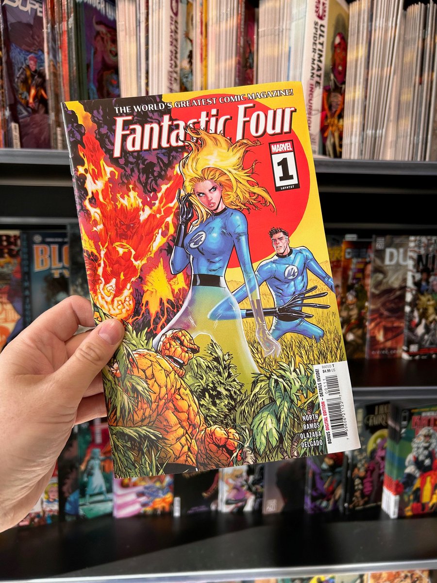 FPSheffield's tweet image. NEW COMIC DAY!
The Fantastic Four are out in full force this week, with a new #1 and a movie tie-in comic!
Please be aware that most of our DC comics this week have been delayed (see separate post)