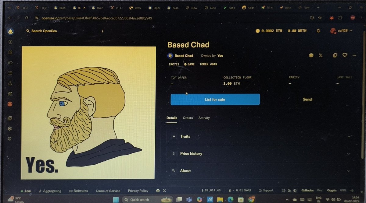cryptofuture456's tweet photo. Got my chadsโ โ @jessepollak.....
Jesse & lots of big players like @WeepingPlebs got his Chads. I got mine.
What about you? ๐
Mint ends July 12, 6:07 PM GMT+5:30
don't say you weren't early.
Floorโs heating up, entry still cheap.
๐ https://t.co/wRcDeWum6o
#BasedChad https://t.co/hHgiTbdTb3