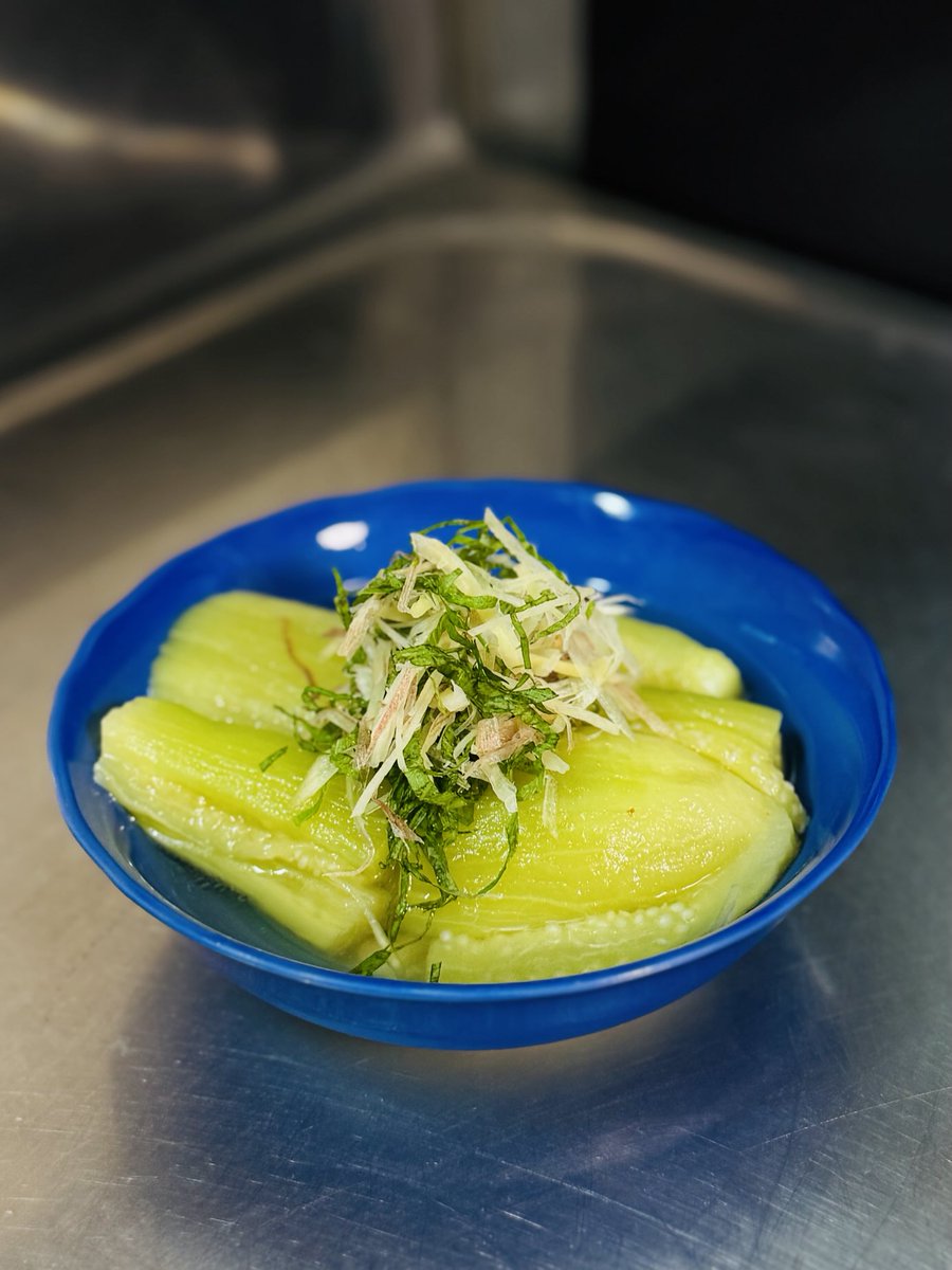 暑くて、おかずも冷たいモノが
良いかと、今夜は頑張って
翡翠茄子を作りました😊