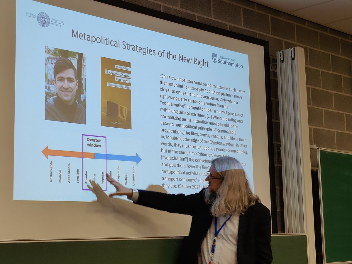 Discourse Net (@discourse_net) on Twitter photo Michael Kranert — a very important take on metapolitics of the new right populists.
Title:
The metapolitical project of the German far right and its influence on German political discourse
#DNC6
<a href="/KranertMichael/">Michael Kranert</a>
#DiscourseStudies Michael Kranert — a very important take on metapolitics of the new right populists.
Title:
The metapolitical project of the German far right and its influence on German political discourse
#DNC6
<a href="/KranertMichael/">Michael Kranert</a>
#DiscourseStudies