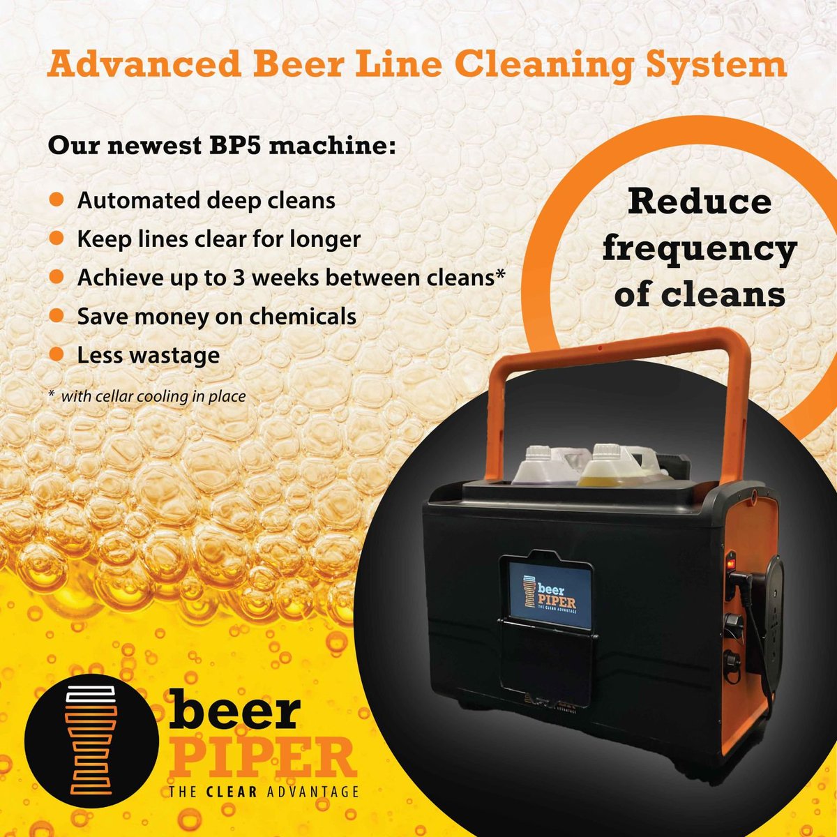 BeerPiper's tweet image. Longer between cleans - who doesn't want that?

Our next generation BP5 machine is here and it's game-changing:

Consistent
Simple
Safe
Thorough
...and FAST!

Get in touch to discuss how we can help your business or visit beerpiper.co.uk
