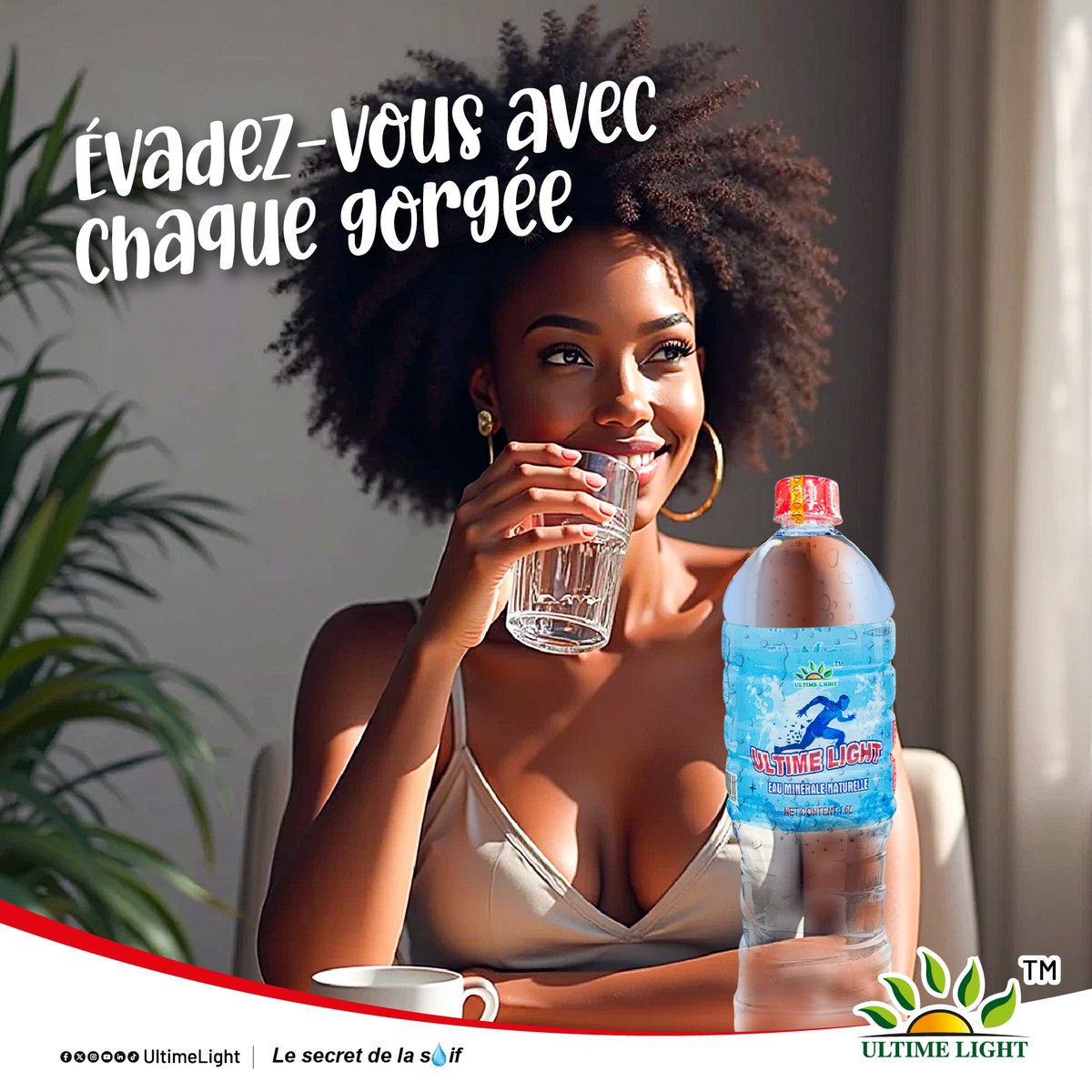 UltimeLight's tweet photo. Évadez vous avec chaque gorgée #Cameroun #leaucestlavie #Original #UltimeLight #Douala #TastethePower #soif #cameroon #EauMinérale https://t.co/bOXsDxS9UG