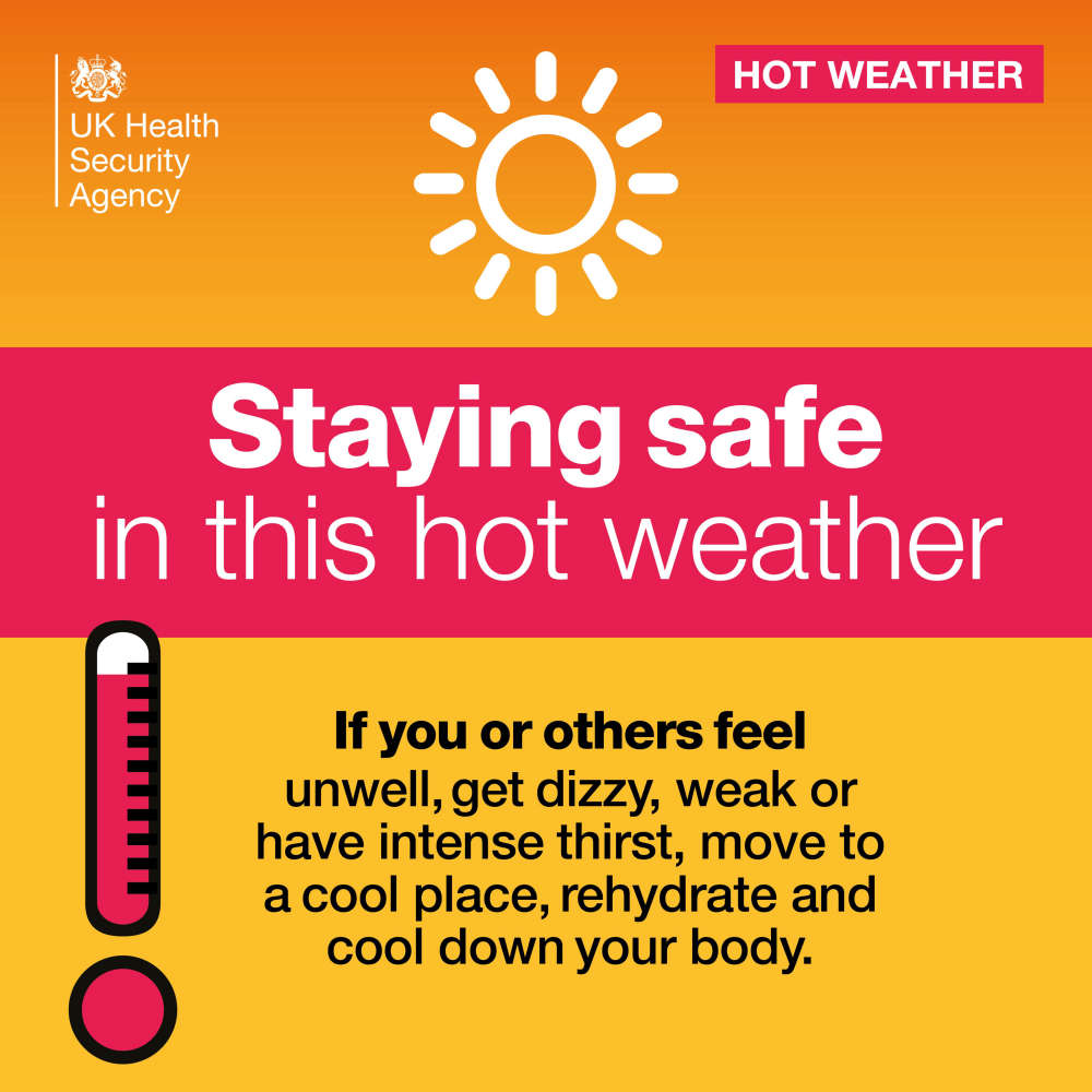 RoyalSutColTC's tweet image. ⚠️Yellow Heat Health Alert⚠️
The Met Office have issued a yellow heat-health alert across the West Midlands, from today (Wednesday 9 July) to Tuesday 15 July.
For more information on how to keep cool go to: weather.metoffice.gov.uk/warnings-and-a…