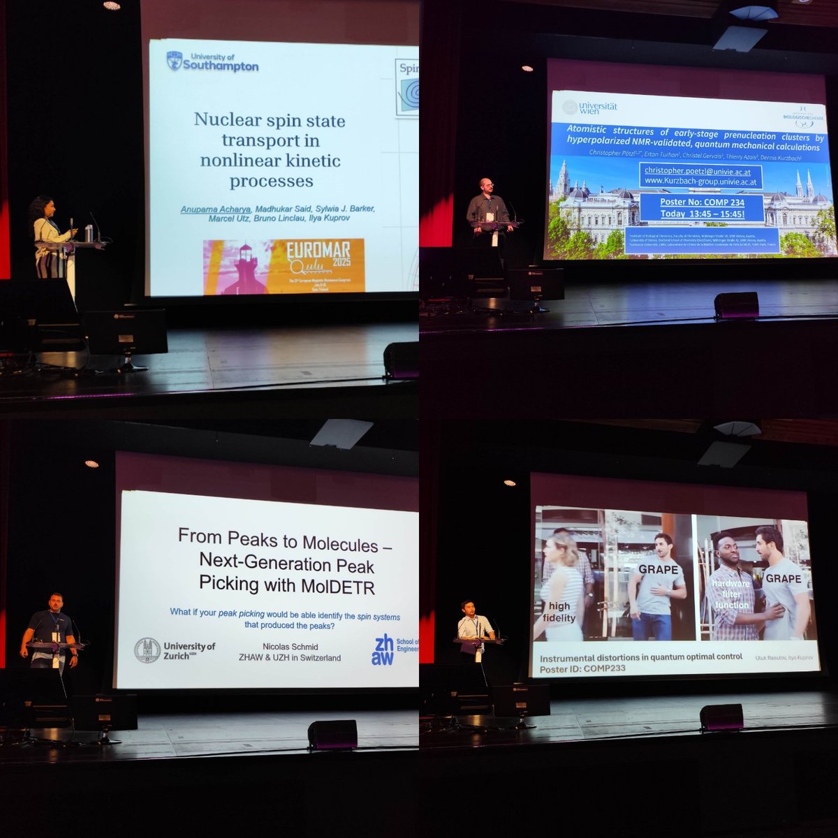 At Parallel 12: Theory and Computation 🧠💻 we had parallel talks by Sharon Ashbrook and Roland Riek 🎙️, followed by oral contributions from Ouail Zakary and Albert Andrew Smith-Penzel 🧪. The session wrapped up with 4 great flash talks ⚡
#EUROMAR2025 #NMR #MRI #ESR #EPR